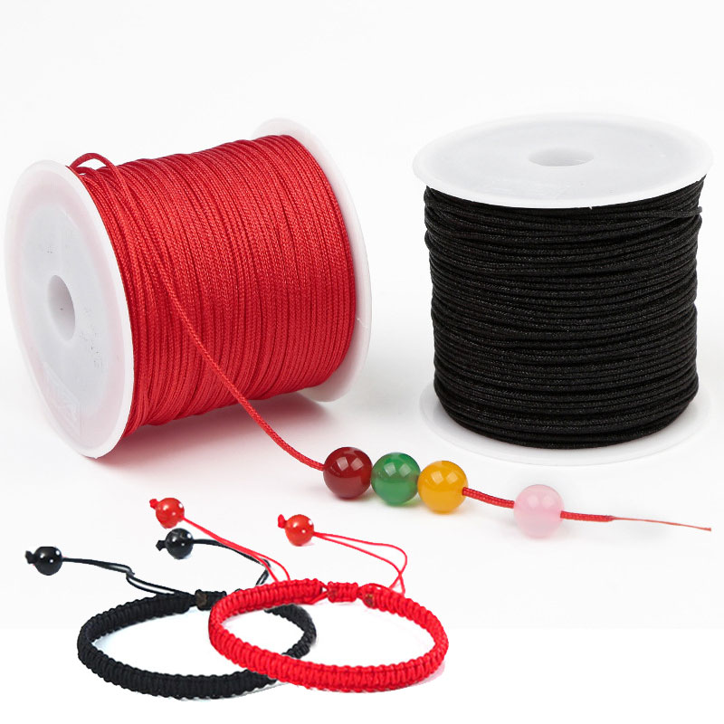 50M/roll 0.8mm Nylon Thread Co - Ribbon Wired Satin ulasan dan harga
