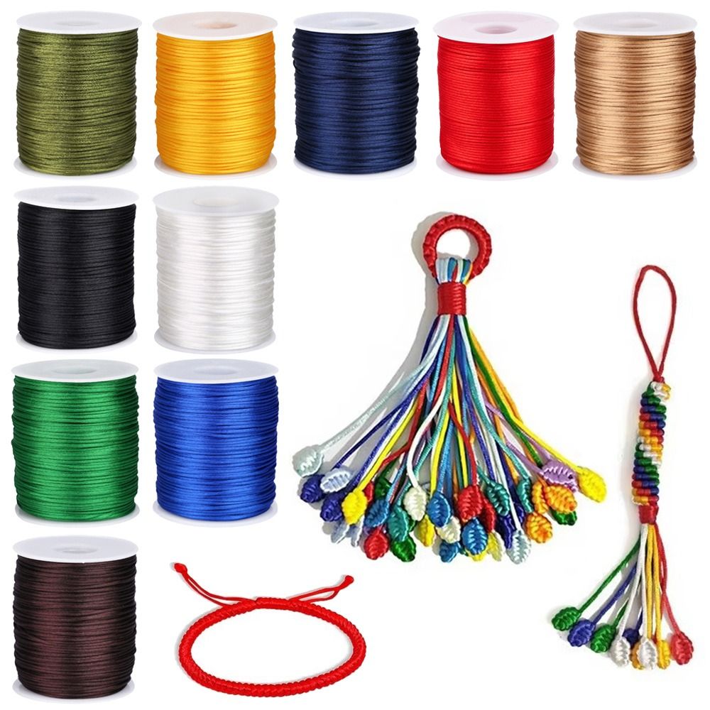 New 1.5mm Satin Cord 100M Soli - Ribbon Wired Satin ulasan dan harga