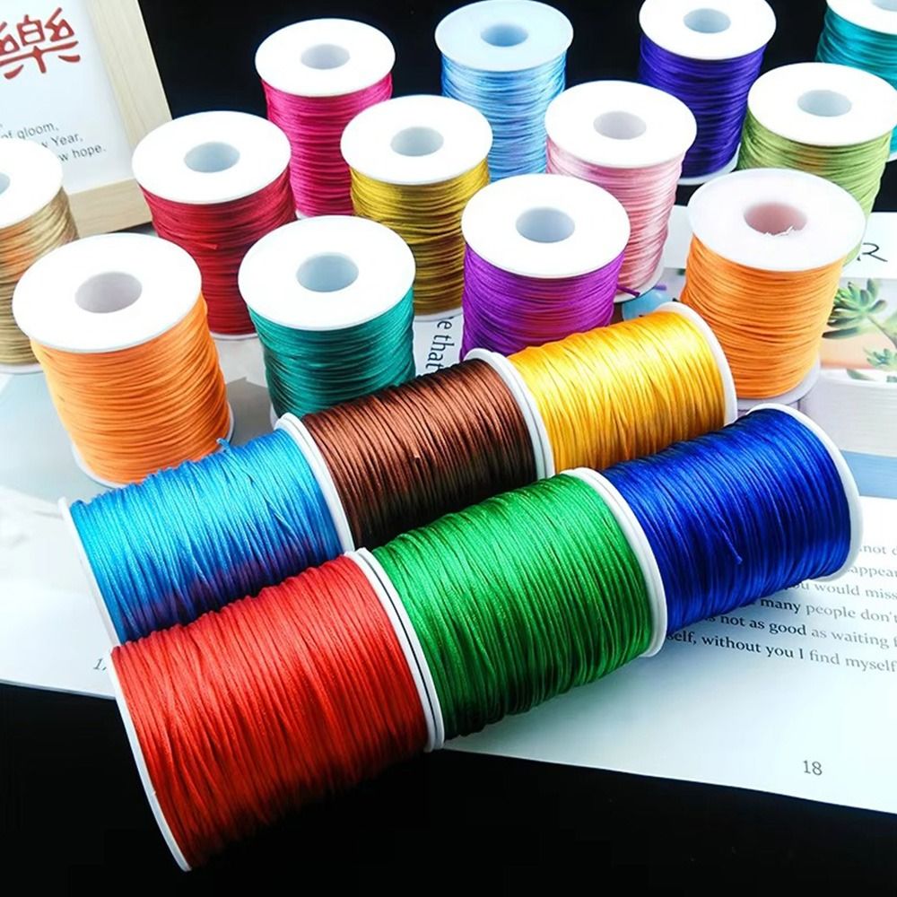 New 1.5mm Satin Cord 100M Soli - Ribbon Wired Satin ulasan dan harga